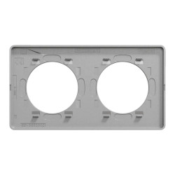 Odace Touch - plaque 2 postes horiz/vert 71mm aluminium brossé avec liseré alu