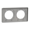 Odace Touch - plaque 2 postes horiz/ver 71mm ardoise avec liseré aluminium