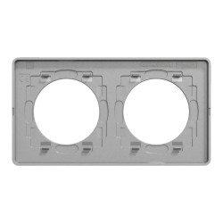 Odace Touch - plaque 2 postes horiz/ver 71mm ardoise avec liseré aluminium