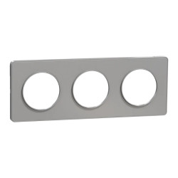 Odace Touch -  plaque 3 postes horizontaux ou verticaux entraxe 71mm aluminium