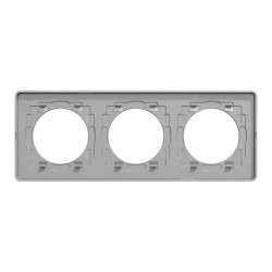 Odace Touch - plaque 3 postes horiz/ver 71mm ardoise avec liseré aluminium