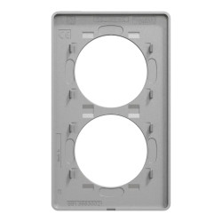 Odace Touch -  plaque 2 postes verticaux entraxe 57mm aluminium