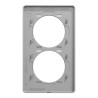 Odace Touch - plaque 2 postes verticaux 57mm ardoise avec liseré aluminium