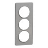 Odace Touch - plaque 3 postes verticaux entraxe 57mm aluminium