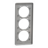 Odace Touch - plaque 3 postes verticaux 57mm ardoise avec liseré aluminium