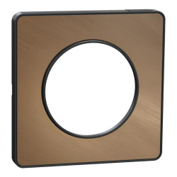 Odace Touch - plaque 1 poste bronze brossé avec liseré anthracite