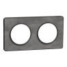 Odace Touch - plaque 2 postes horiz/ver 71mm ardoise avec liseré anthracite