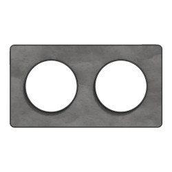 Odace Touch - plaque 2 postes horiz/ver 71mm ardoise avec liseré anthracite