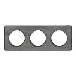 Odace Touch - plaque 3 postes horiz/ver 71mm ardoise avec liseré anthracite