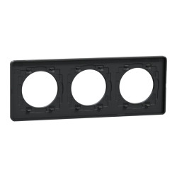 Odace Touch - plaque 3 postes horiz/ver 71mm ardoise avec liseré anthracite