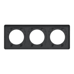 Odace Touch - plaque 3 postes horiz/ver 71mm ardoise avec liseré anthracite