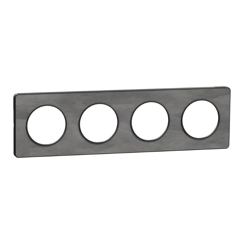 Odace Touch - plaque 4 postes horiz/ver 71mm ardoise avec liseré anthracite