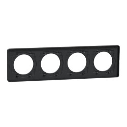 Odace Touch - plaque 4 postes horiz/ver 71mm ardoise avec liseré anthracite