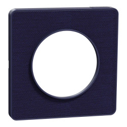 Odace Touch  - plaque 1 poste Kvadrat roi avec liseré bleu cobalt