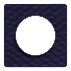 Odace Touch  - plaque 1 poste Kvadrat roi avec liseré bleu cobalt