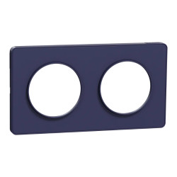 Odace Touch -  plaque 2 postes horizontaux ou verticaux 71mm bleu cobalt