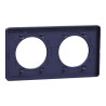 Odace Touch - plaque 2 postes horiz/ver 71mm Kvadrat roi avec liseré bleu cobalt