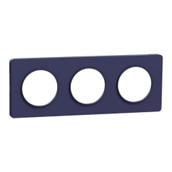 Odace Touch -  plaque 3 postes horizontaux ou verticaux 71mm bleu cobalt