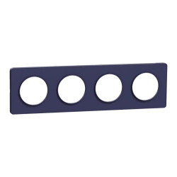 Odace Touch -  plaque 4 postes horizontaux ou verticaux 71mm bleu cobalt