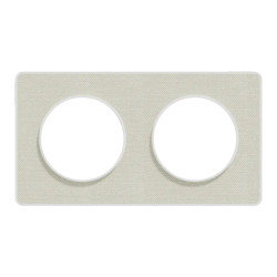 Odace Touch - plaque 2 postes horiz/ver 71mm Kvadrat craie avec liseré blanc