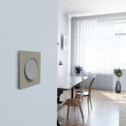 Odace Touch  - plaque 1 poste Kvadrat perle avec liseré aluminium