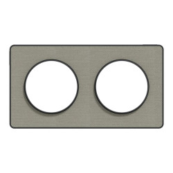 Odace Touch - plaque 2 postes hor/ver 71mm Kvadrat perle avec liseré anthracite