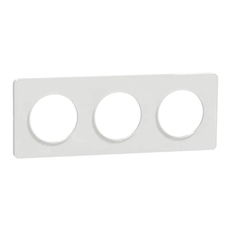 Odace Touch -  plaque 3 postes horizontaux ou verticaux entraxe 71mm blanc