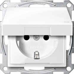 Merten M-Plan - prise 2P+T - std all.- IP44 - borne auto - blanc brillant