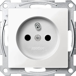 Merten M-Plan - prise 2P+T - NF - borne auto - blanc polaire brillant