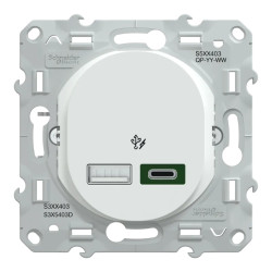 Ovalis - Chargeur USB type A 7,5W +C 45W - Forte puissance type C - Blanc