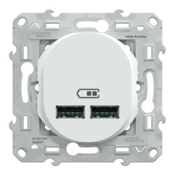 Ovalis - double chargeur USB A+A 10,5W - Blanc