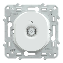 Ovalis - prise TV simple - Blanc