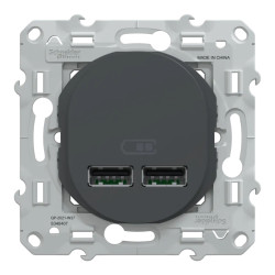 Ovalis - double chargeur USB A+A 10,5W - Anthracite