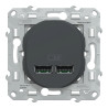 Ovalis - double chargeur USB A+A 10,5W - Anthracite