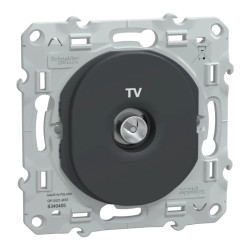 Ovalis - prise TV simple - Anthracite