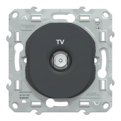 Ovalis - prise TV simple - Anthracite