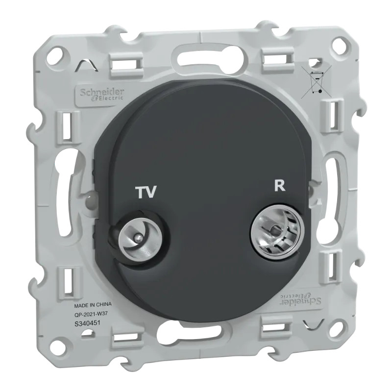 Ovalis - prise TV-R - Anthracite