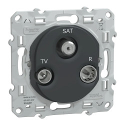 Ovalis - prise TV-R-SAT - Anthracite