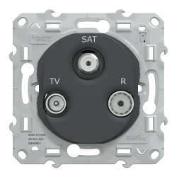 Ovalis - prise TV-R-SAT - Anthracite