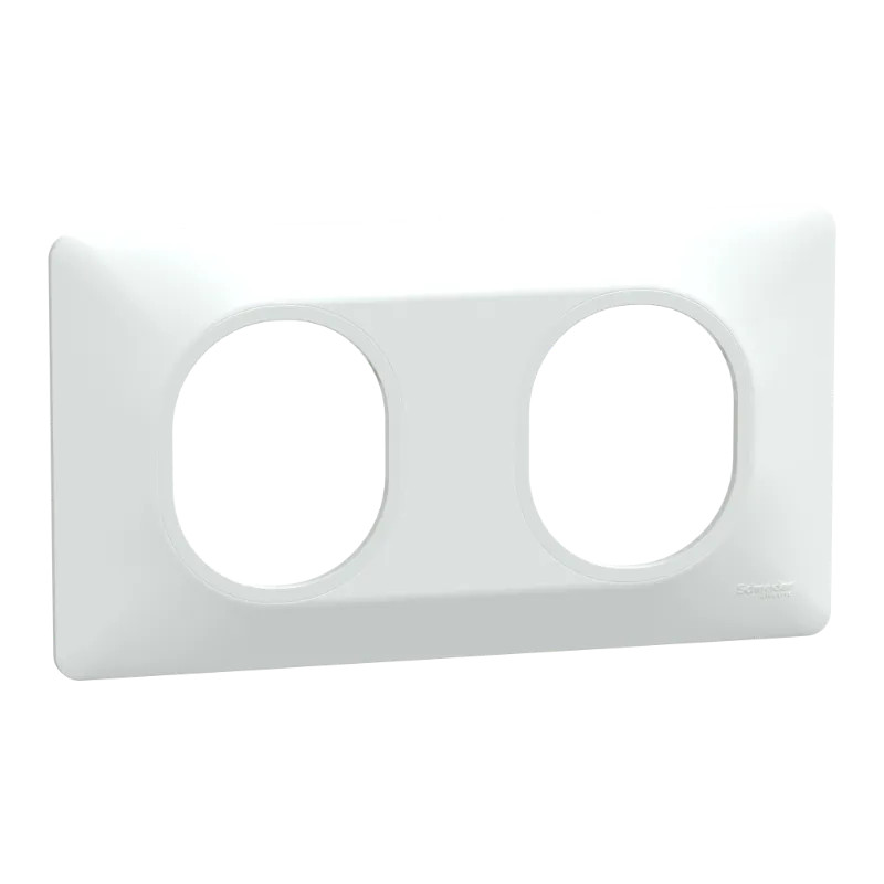 Ovalis - plaque de finition - 2 postes horizontal - entraxe 71 mm - blanc