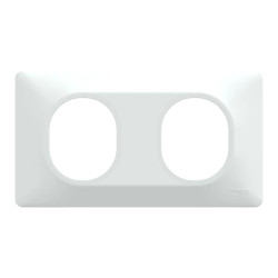 Ovalis - plaque de finition - 2 postes horizontal - entraxe 71 mm - blanc