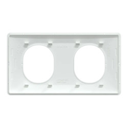 Ovalis - plaque de finition - 2 postes horizontal - entraxe 71 mm - blanc