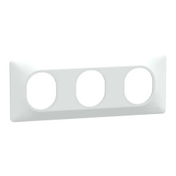 Ovalis - plaque de finition - 3 postes horizontal - entraxe 71 mm - blanc