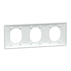 Ovalis - plaque de finition - 3 postes horizontal - entraxe 71 mm - blanc