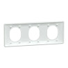 Ovalis - plaque de finition - 3 postes horizontal - entraxe 71 mm - blanc