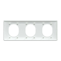 Ovalis - plaque de finition - 3 postes horizontal - entraxe 71 mm - blanc