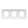 Ovalis - plaque de finition - 3 postes horizontal - entraxe 71 mm - blanc