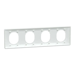 Ovalis - plaque de finition - 4 postes horizontal - entraxe 71 mm - blanc