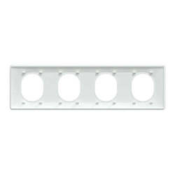 Ovalis - plaque de finition - 4 postes horizontal - entraxe 71 mm - blanc