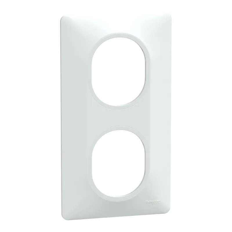 Ovalis - plaque de finition - 2 postes vertical - entraxe 71 mm - blanc